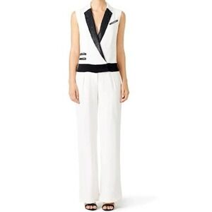 Rachel Zoe Jumpsuit Sleeveless Wide Leg Party‎ Cocktail Black White Size 8